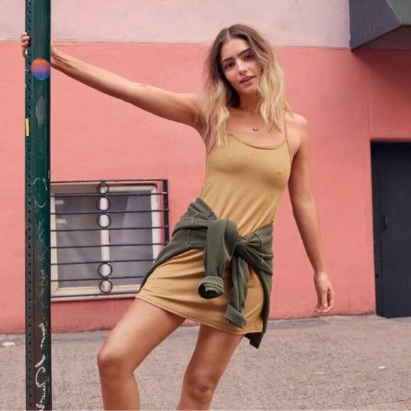 Aerie Offline Tan Hugger Dress Romper Dress. Size Small. - Picture 3 of 10